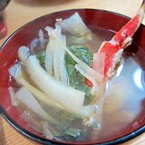 白菜葱ズワイ蟹しらたき鍋つゆスープ